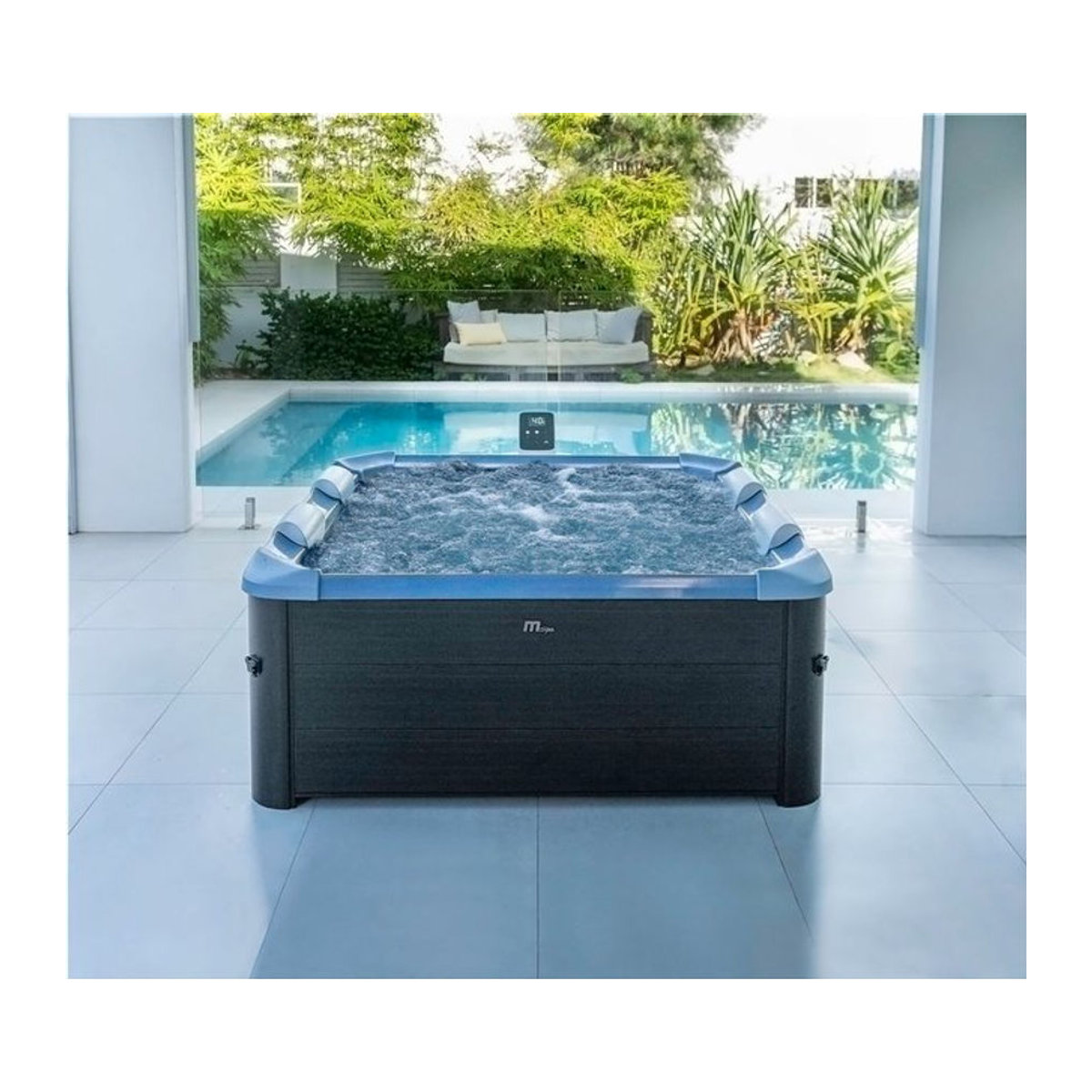 MSpa Whirlpool OSLO Sapphire 2026 in Anthrazit mit LED, WiFi, UVC, 120 Luftdüsen und 8 Hydromassagedüsen - Bild 1