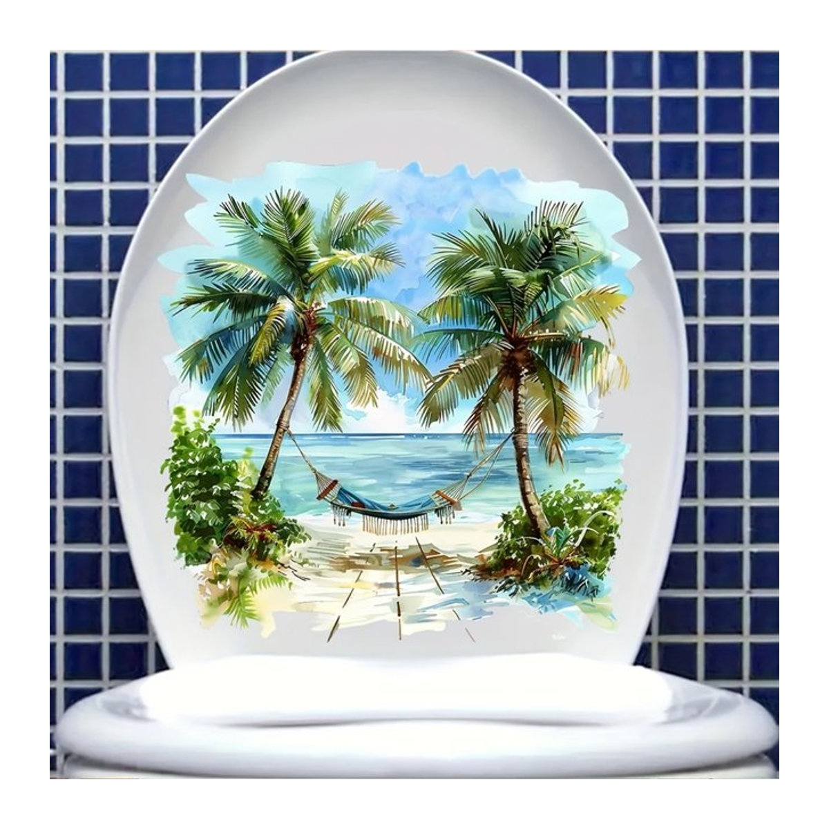 MT1143 Strandurlaub Wandaufkleber aus Vinyl für Badezimmer und Außenbereich, mehrfarbig und abnehmbar - Bild 1