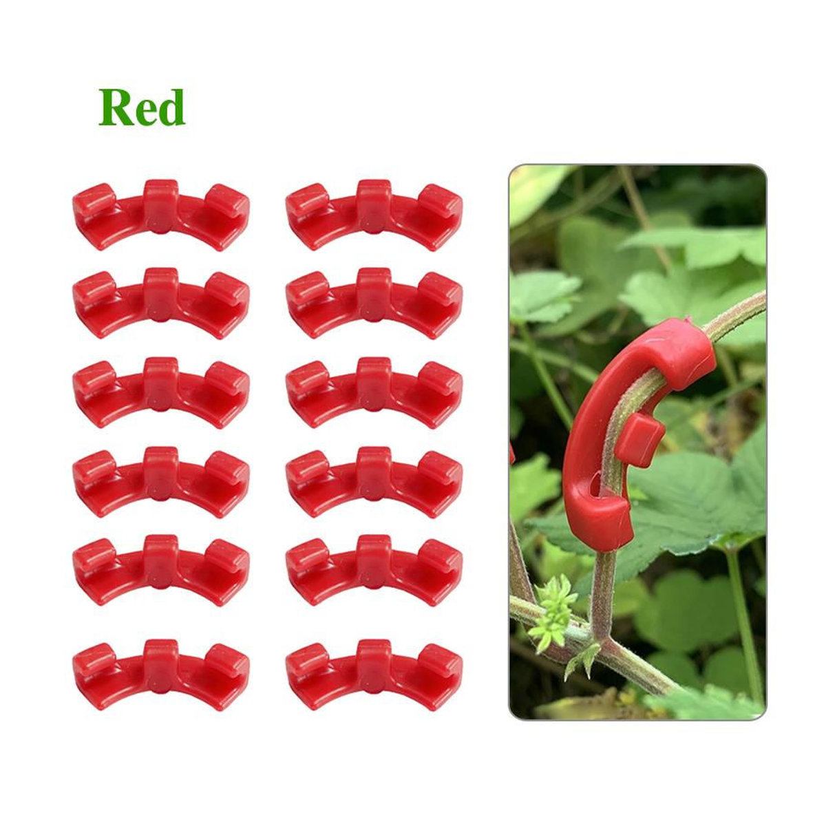 MTMA 10er Set Wiederverwendbare 90 Grad Astbiegeklammern zur Ertragssteigerung für Tomaten, Paprika und Erdbeeren in Rot, Grün oder Weiß - Bild 4