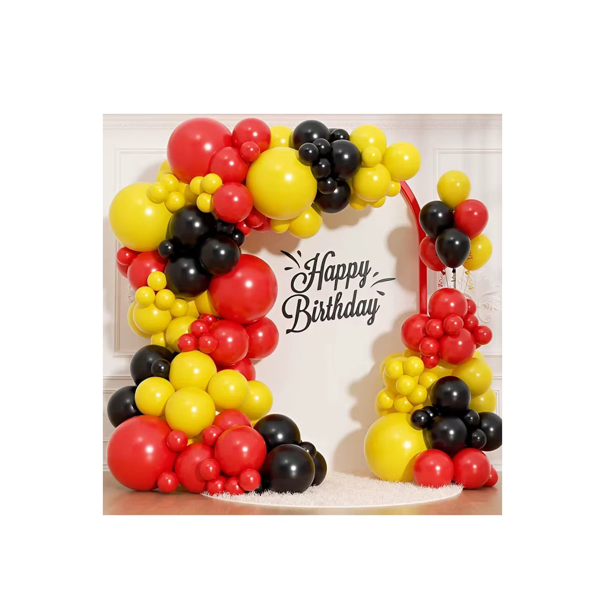Mtrong Te Ballon Girlande Bogen Kit aus 128 Latex Ballons in Rot, Gelb und Schwarz für Geburtstag und Baby Shower Dekorationen - Bild 3