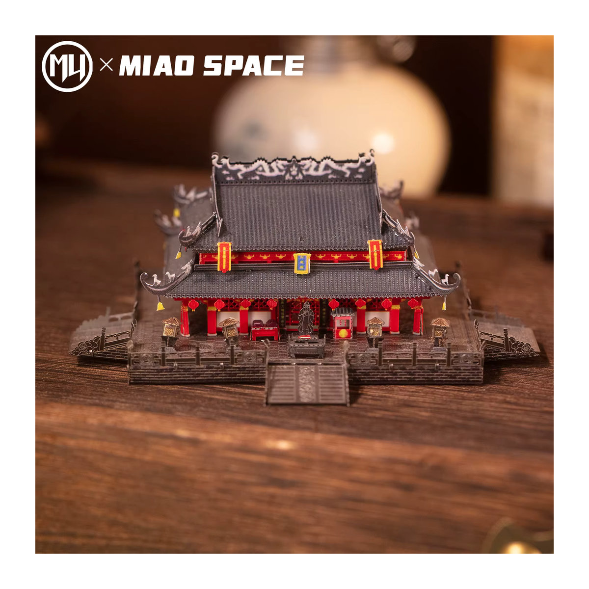 MU 3D-Metall-Puzzle Tempel DIY-Modell in Schwarz als Schreibtischdekoration - Bild 2
