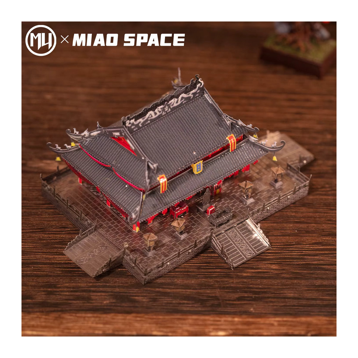 MU 3D-Metall-Puzzle Tempel DIY-Modell in Schwarz als Schreibtischdekoration - Bild 3