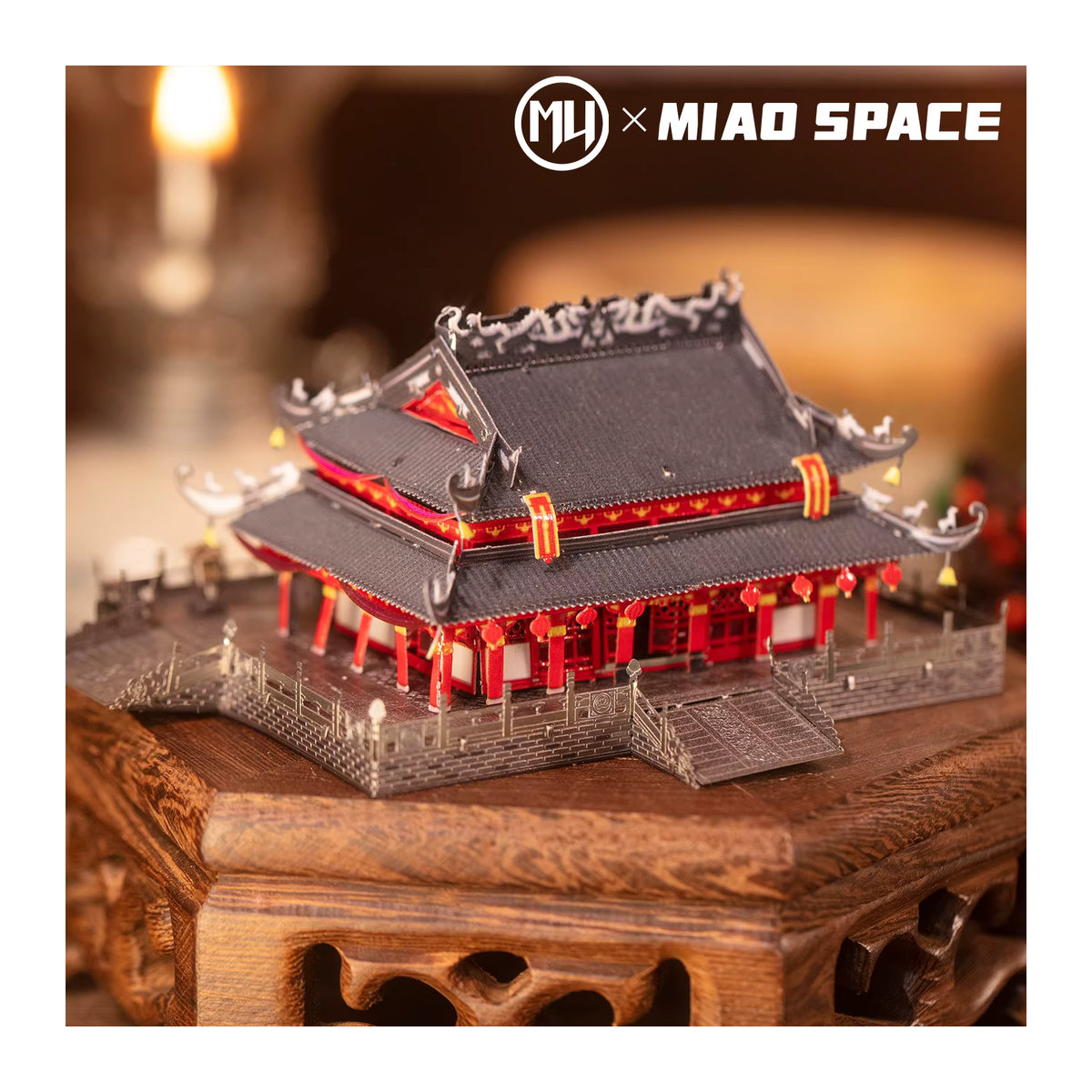 MU 3D-Metall-Puzzle Tempel DIY-Modell in Schwarz als Schreibtischdekoration - Bild 5