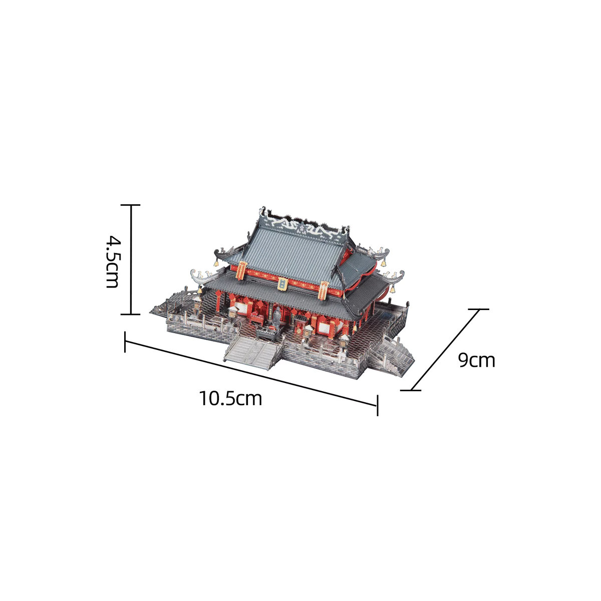 MU 3D-Metall-Puzzle Tempel DIY-Modell in Schwarz als Schreibtischdekoration - Bild 6