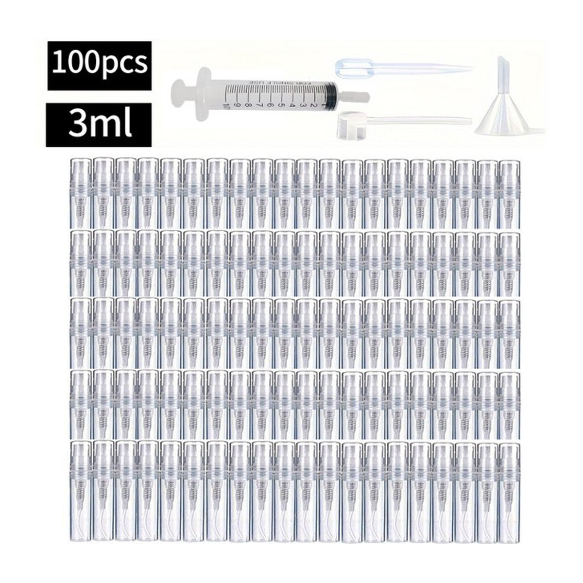 MUB Nachfüllbarer Parfümvernebler Set in Grau mit 100 Sprühflaschen und Zubehör - Bild 1