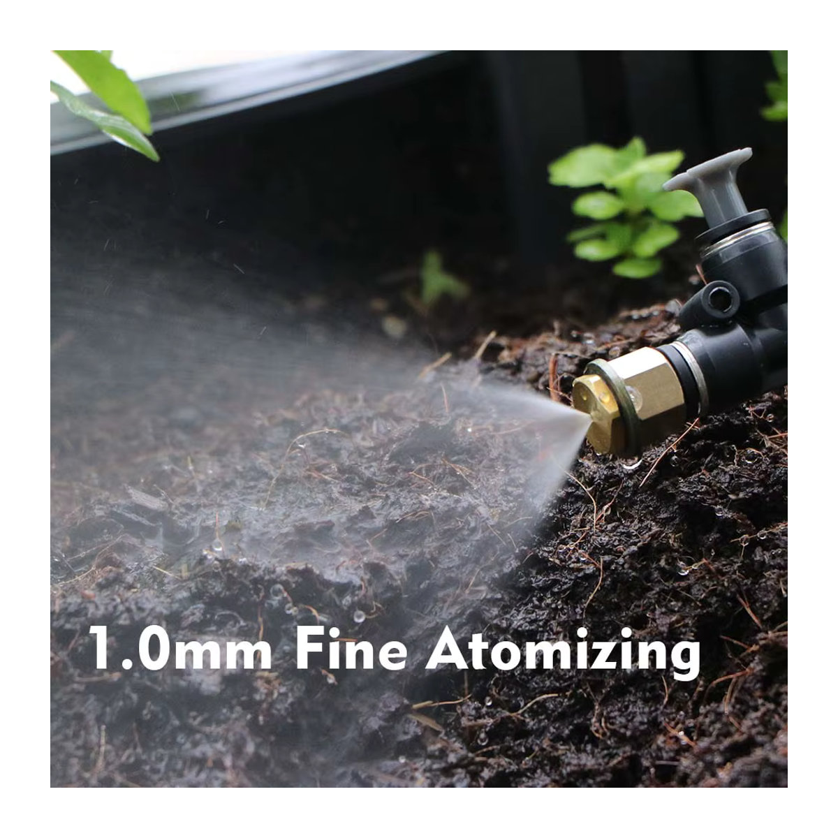 MUCIAKIE Gartennebel-Kühlsystem mit 60W selbstansaugender Pumpe, Regensensor-Timer-Kit und Sprühdüsen, Schwarz - Bild 2