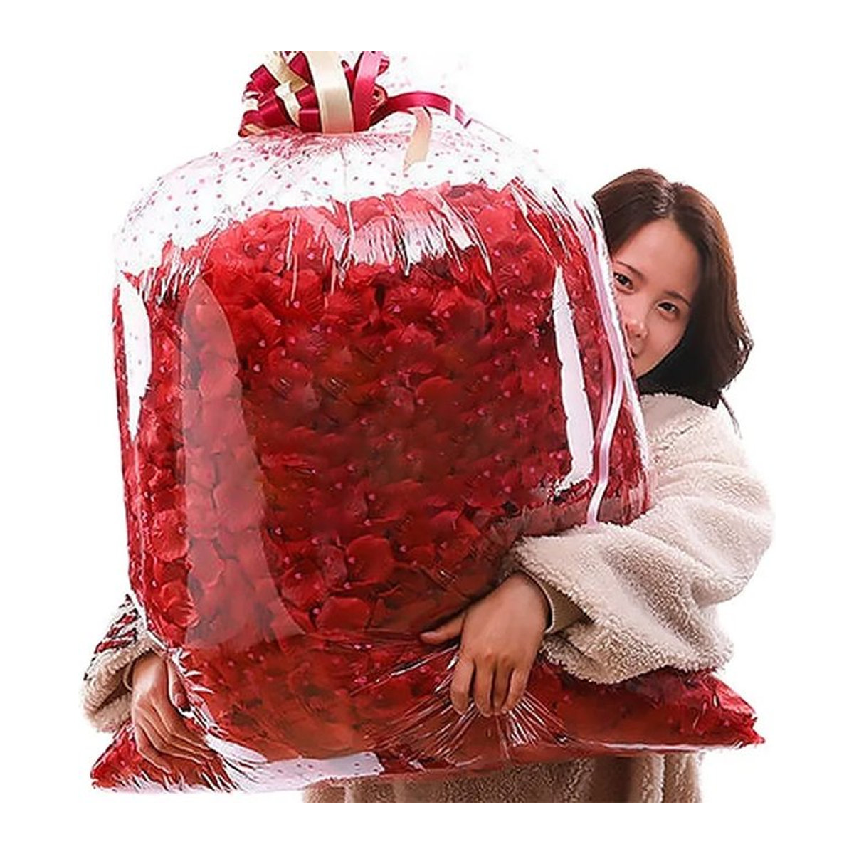 MUFU 1000 Stück künstliche Rosenblätter in Rot und Rosa für Hochzeit und Valentinstag zur ästhetischen Tischdekoration - Bild 1