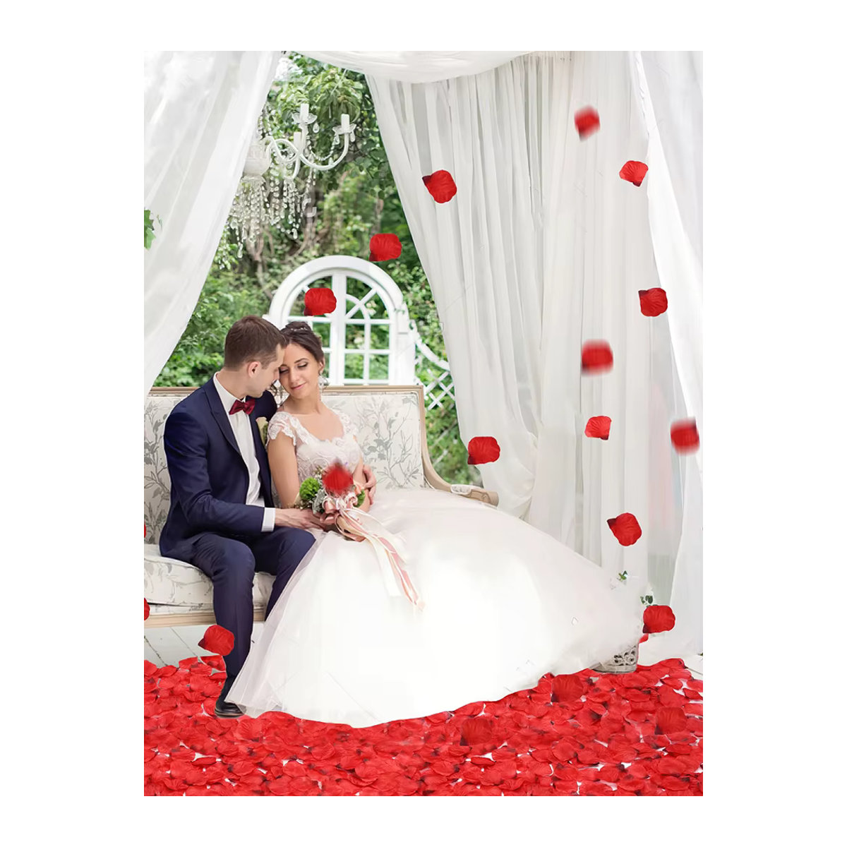 MUFU 1000 Stück künstliche Rosenblätter in Rot und Rosa für Hochzeit und Valentinstag zur ästhetischen Tischdekoration - Bild 6