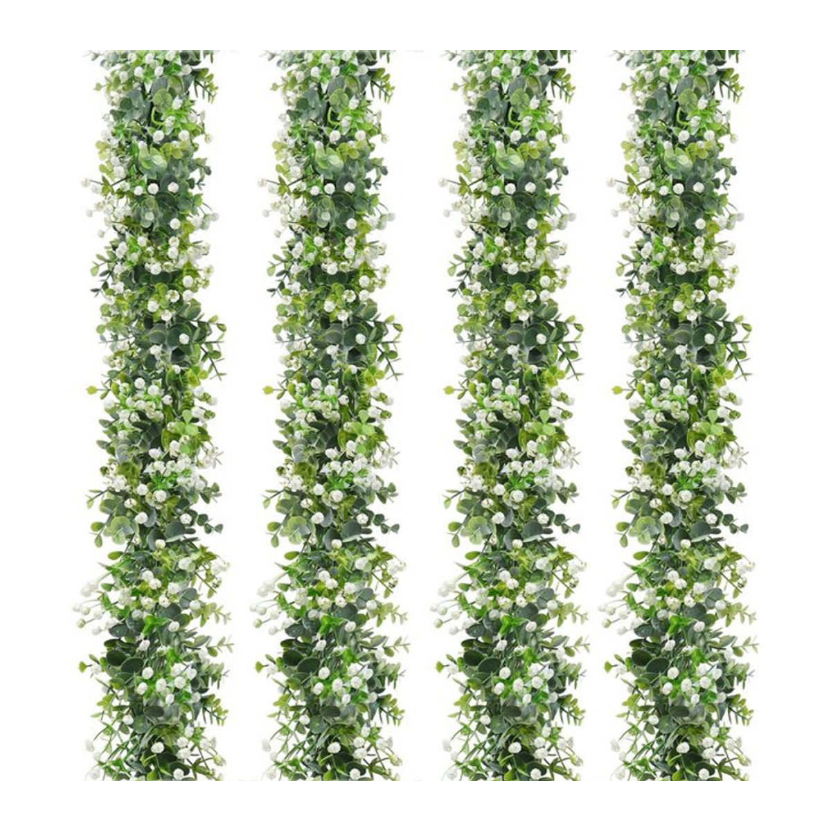 MUFU Künstliche Eukalyptus-Girlande in Grün, 180 cm Länge, hängende Blätter-Ranke für Hochzeit und Dekoration - Bild 1
