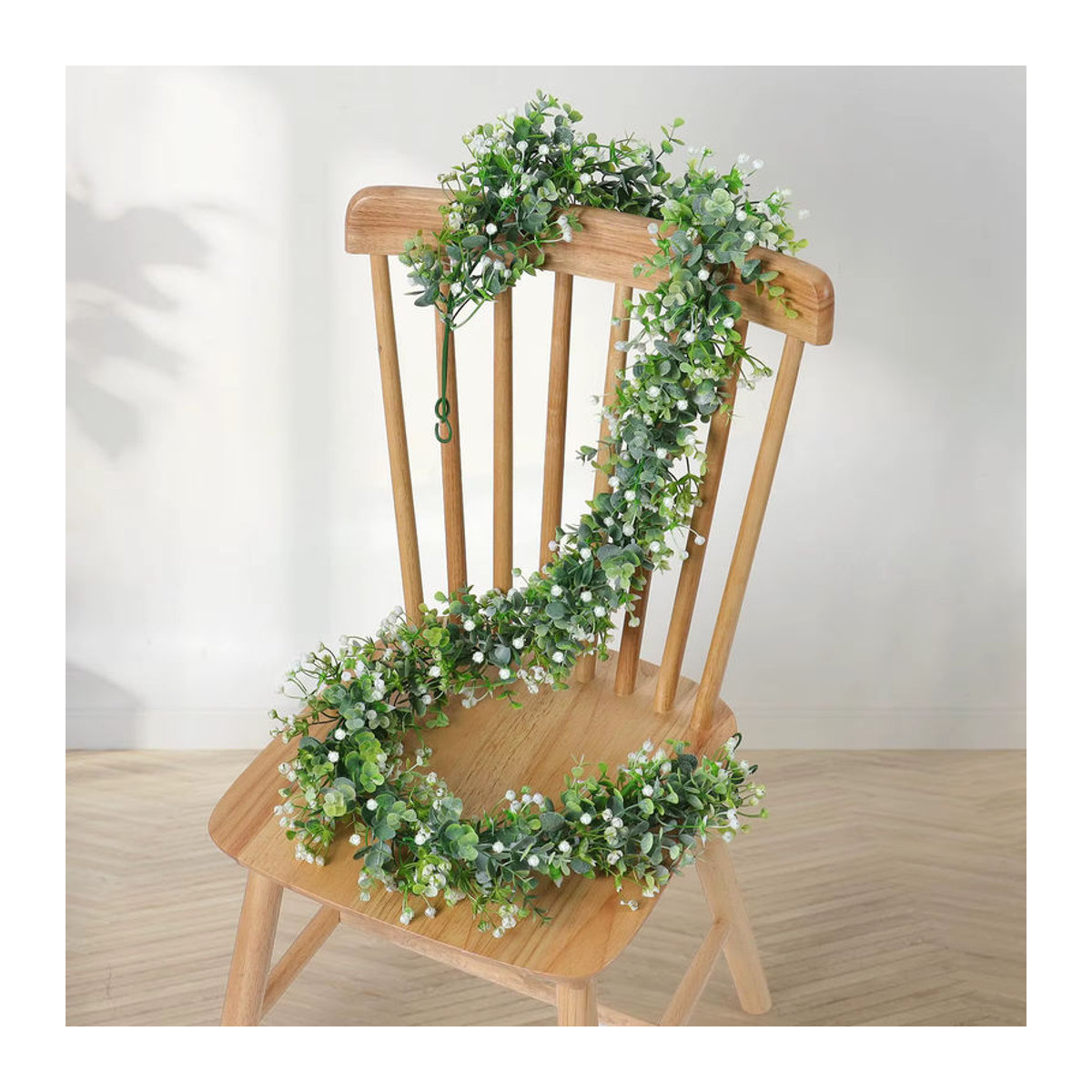 MUFU Künstliche Eukalyptus-Girlande in Grün, 180 cm Länge, hängende Blätter-Ranke für Hochzeit und Dekoration - Bild 4