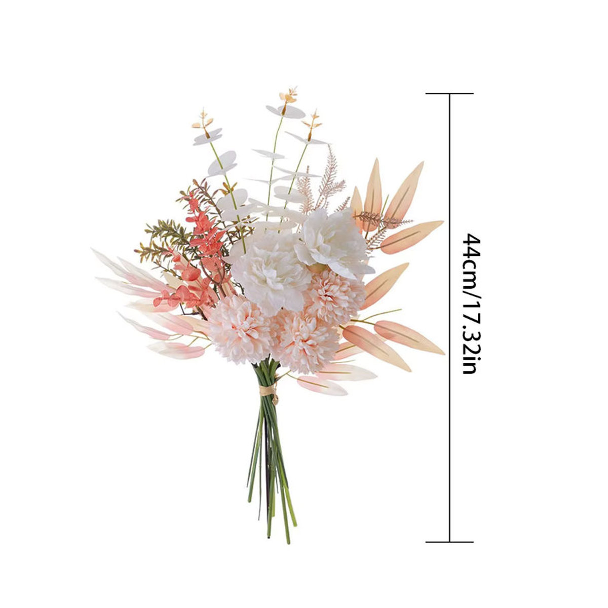 MUFU Pfingstrosen Bouquet aus Kunststoff, künstliche Blumen in Beige und Mehrfarbig für Bohemian Hochzeitsdekoration - Bild 6