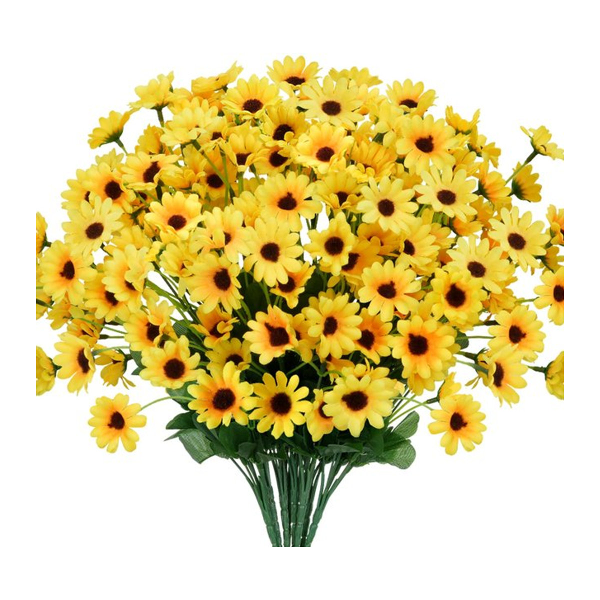 MUFU Set mit 3 künstlichen Sonnenblumenstrauß in Gelb, Höhe: 35 cm, zur Dekoration für Hochzeit, Garten und Wohnzimmer - Bild 1