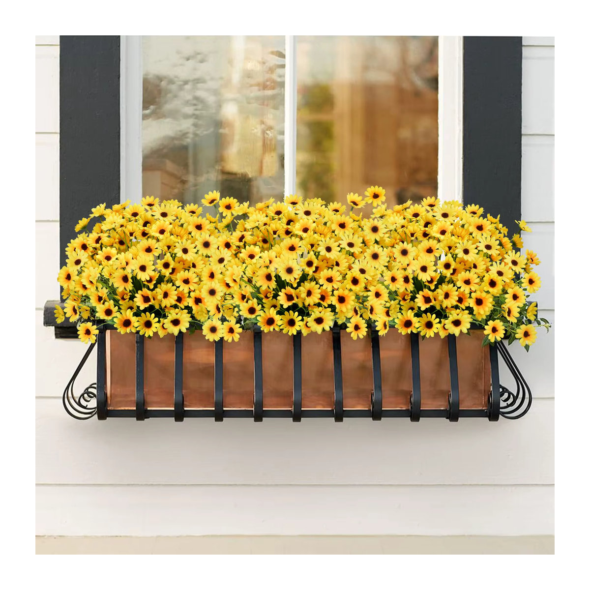 MUFU Set mit 3 künstlichen Sonnenblumenstrauß in Gelb, Höhe: 35 cm, zur Dekoration für Hochzeit, Garten und Wohnzimmer - Bild 4