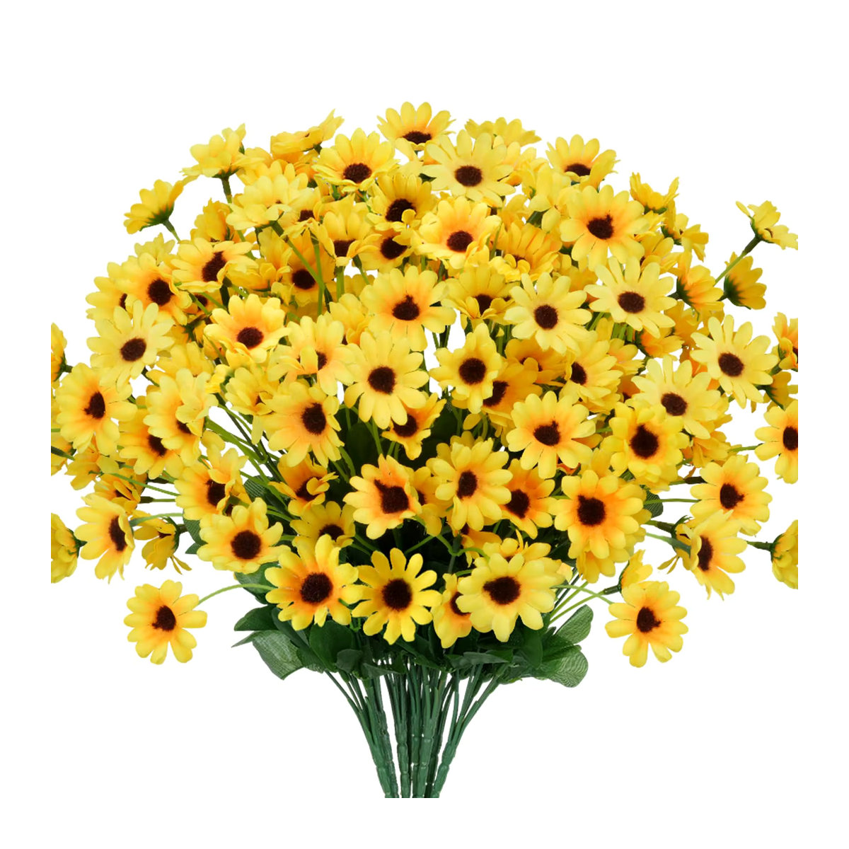 MUFU Set mit 3 künstlichen Sonnenblumenstrauß in Gelb, Höhe: 35 cm, zur Dekoration für Hochzeit, Garten und Wohnzimmer - Bild 7