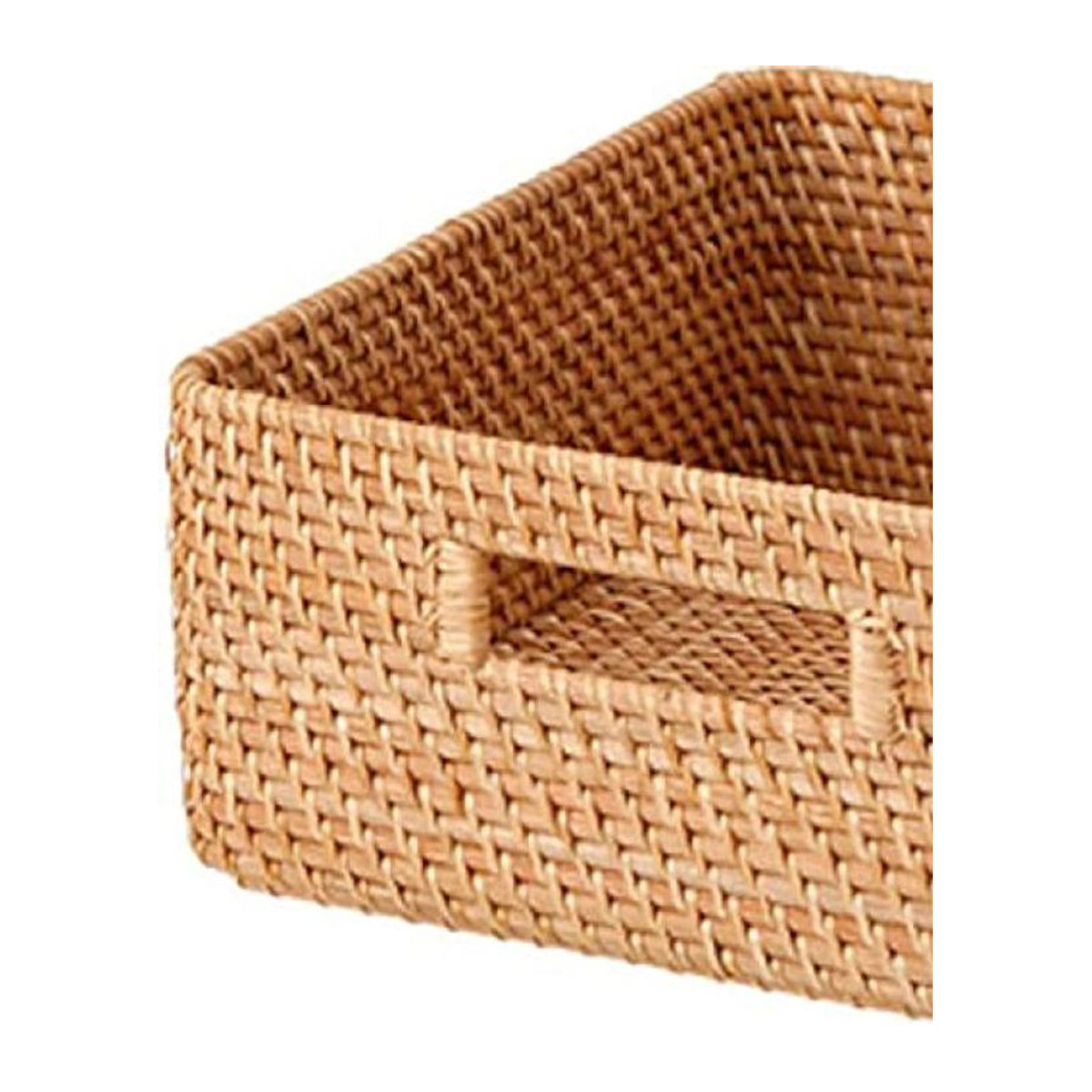 MUJI Stapelbarer Rattan-Quadratkorb Medium in Beige, B/T/H: 35 x 36 x 16 cm - Bild 2