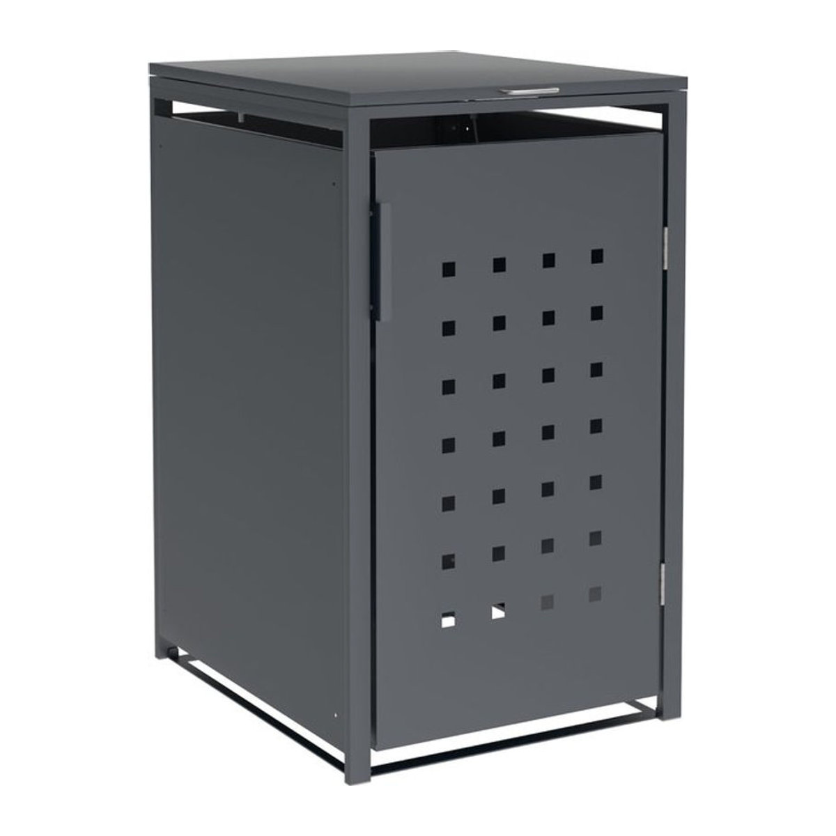 Mülltonnenbox DEGAMO TRIER aus Stahl für 120 und 240 Liter, Farbe Anthrazit, H x B x T: 116 x 68 x 80 cm - Bild 1