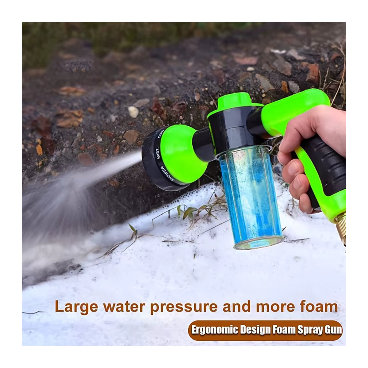 Multifunktionale einstellbare Wasserpistole mit Düse und Schaumbehälter für Reinigung und Düngung - Bild 4