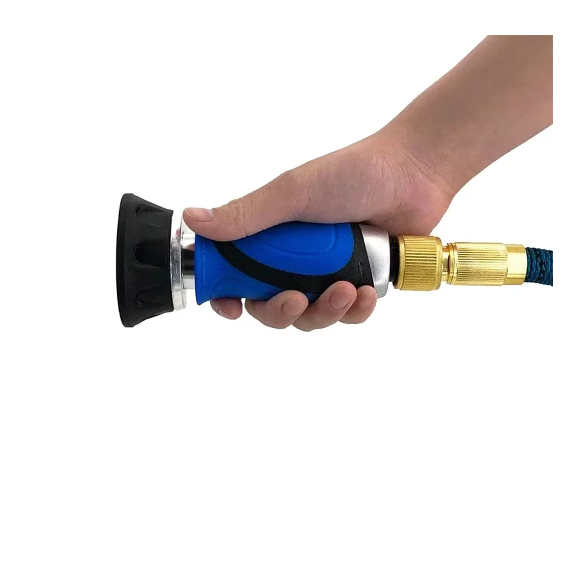 Multifunktionale Gartenbau-Hochdruck-Wasserpistole mit verstellbarem Sprinkler in Schwarz-Blau aus Kunststoff - Bild 2