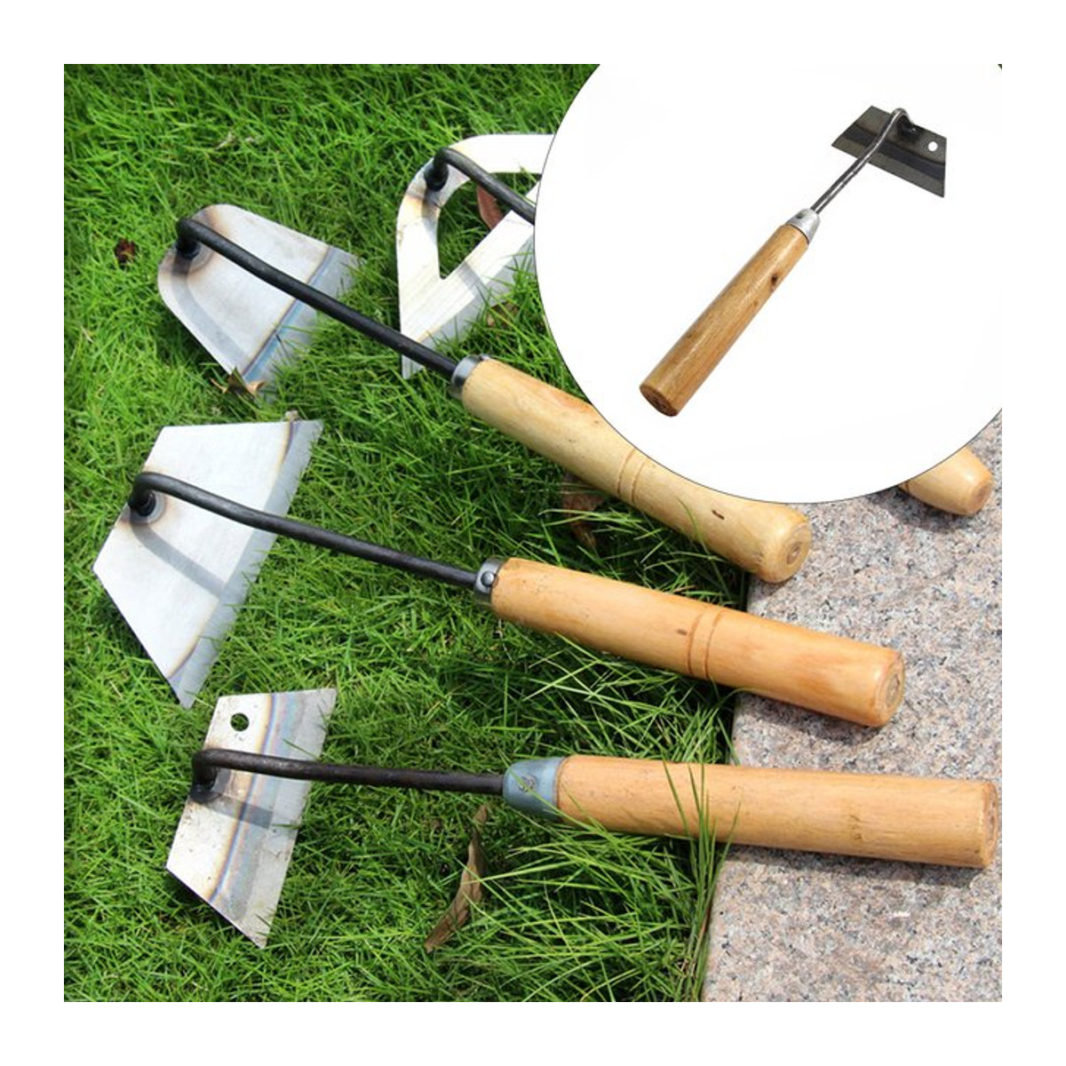 Multifunktionale Gartenhacke mit Holzgriff für den Haushalt und die Landwirtschaft - Bild 1