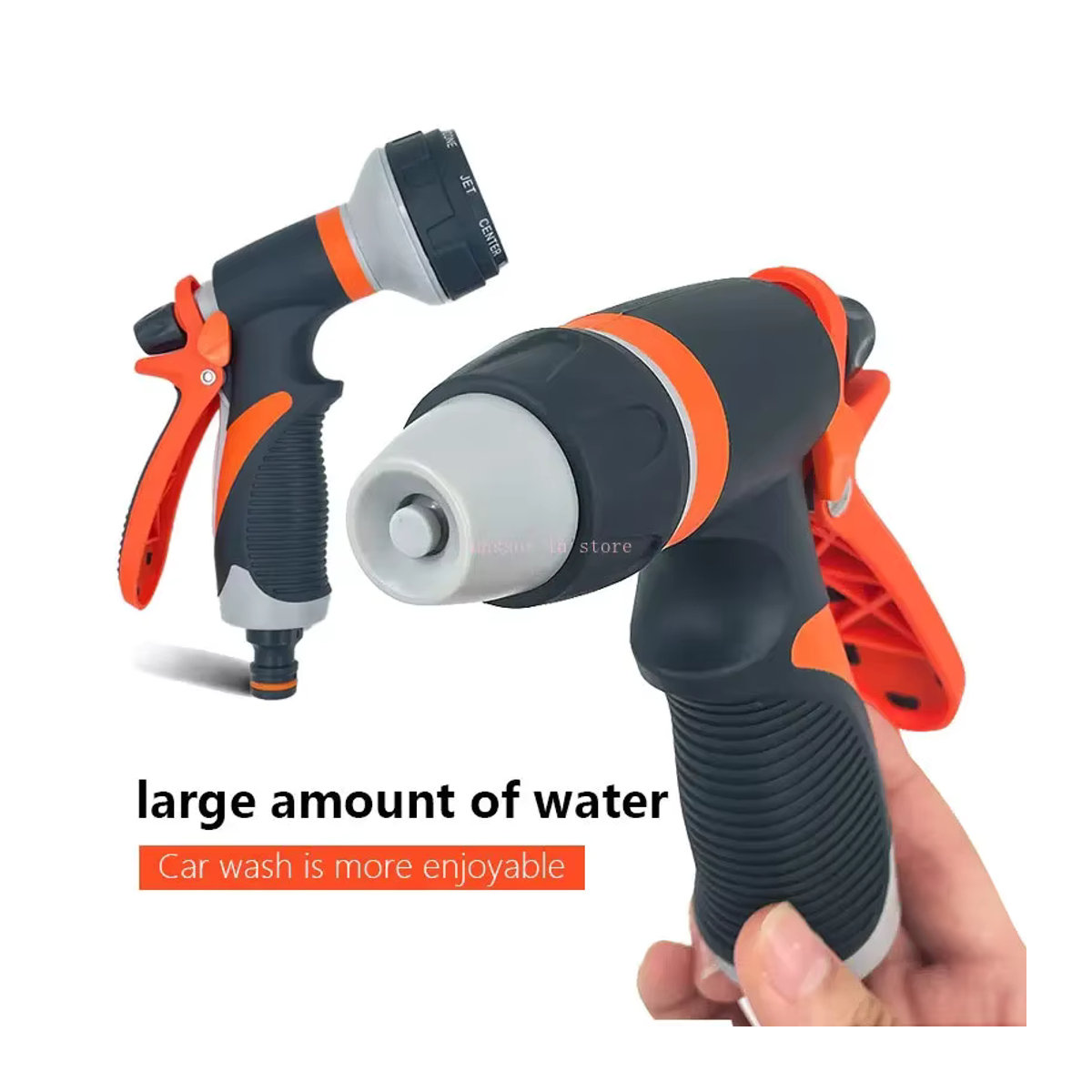 Multifunktionale Spritzdüse aus Kunststoff für Gartenbewässerung und Autowäsche in Orange - Bild 4