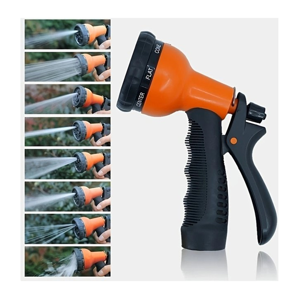 Multifunktionale Spritzpistole für Autowäsche und Gartenbewässerung in Orange - Bild 1