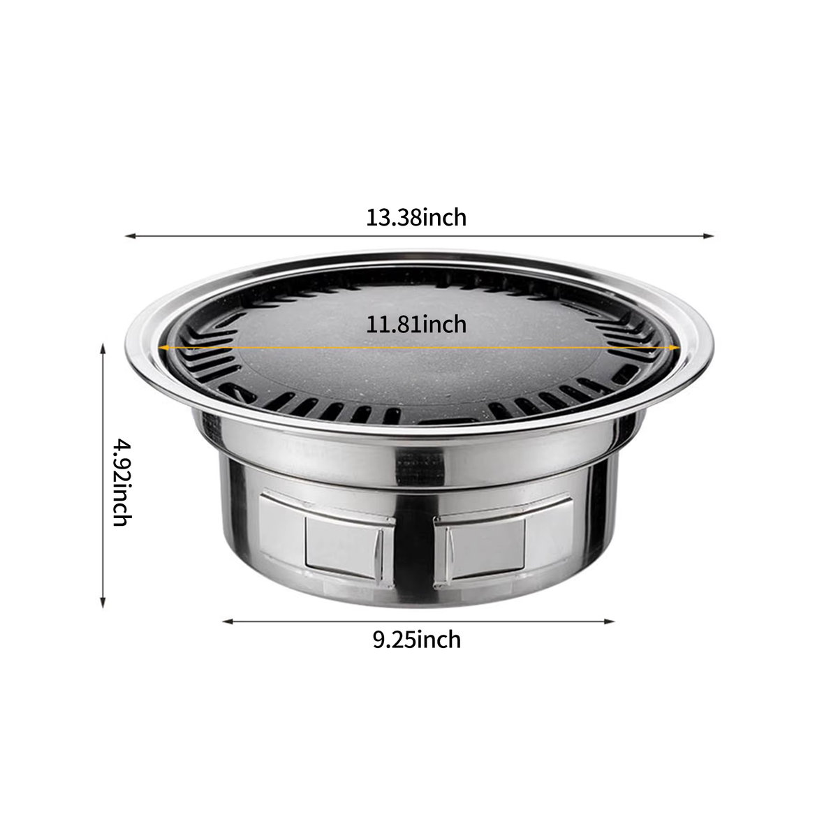 Multifunktionaler 13-Zoll Koreanischer BBQ-Grill aus Edelstahl in Silber für Holzkohle - Bild 3