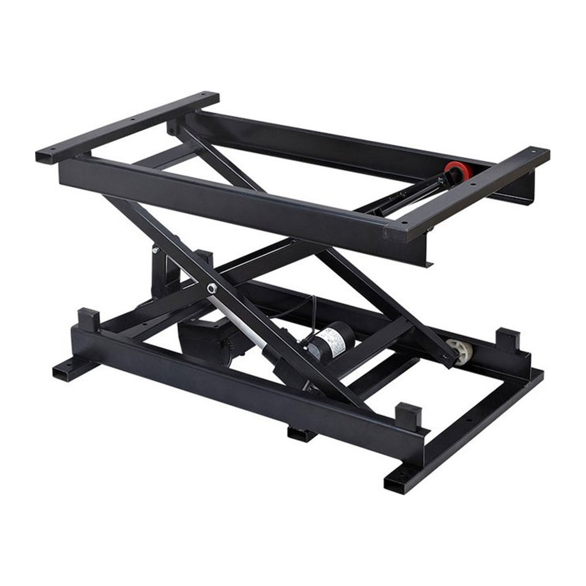 Multifunktionaler elektrischer Couchtisch und Esstisch mit Fernbedienung und höhenverstellbarer Hebe-Hardware in Schwarz mit klappbarem Eisenrahmen im Industrial-Design - Bild 1
