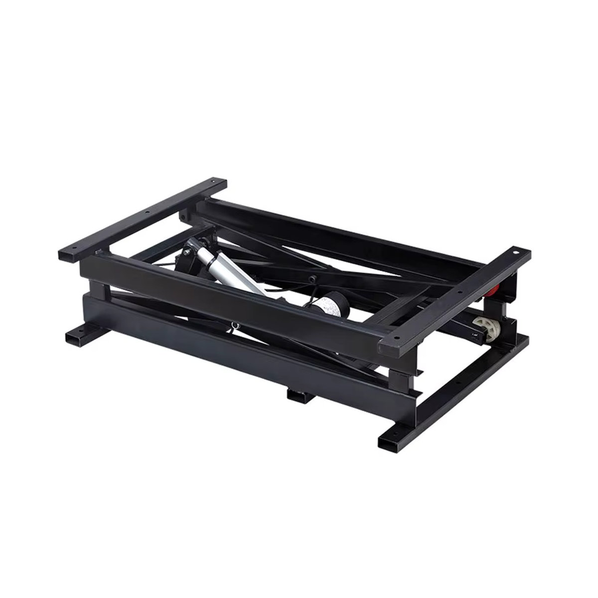 Multifunktionaler elektrischer Couchtisch und Esstisch mit Fernbedienung und höhenverstellbarer Hebe-Hardware in Schwarz mit klappbarem Eisenrahmen im Industrial-Design - Bild 5