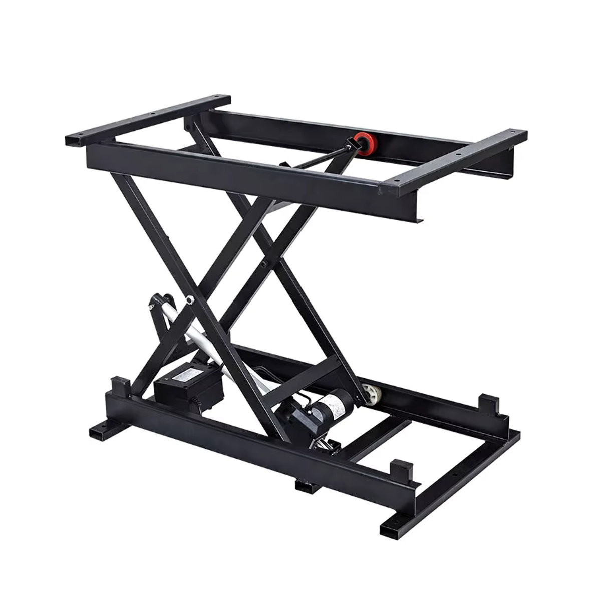 Multifunktionaler elektrischer Couchtisch und Esstisch mit Fernbedienung und höhenverstellbarer Hebe-Hardware in Schwarz mit klappbarem Eisenrahmen im Industrial-Design - Bild 6