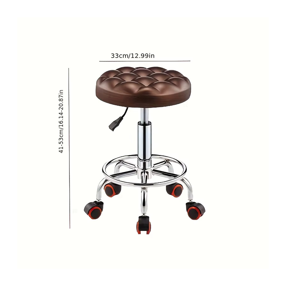 Multifunktionaler Friseurstuhl in Bronze und Braun, höhenverstellbarer Drehstuhl aus Metall für Schönheitssalons und Musikzimmer - Bild 2