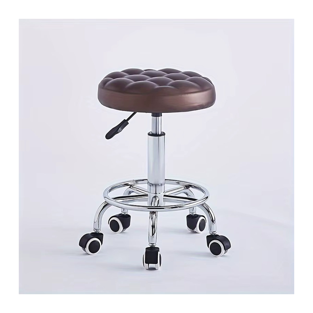 Multifunktionaler Friseurstuhl in Bronze und Braun, höhenverstellbarer Drehstuhl aus Metall für Schönheitssalons und Musikzimmer - Bild 3