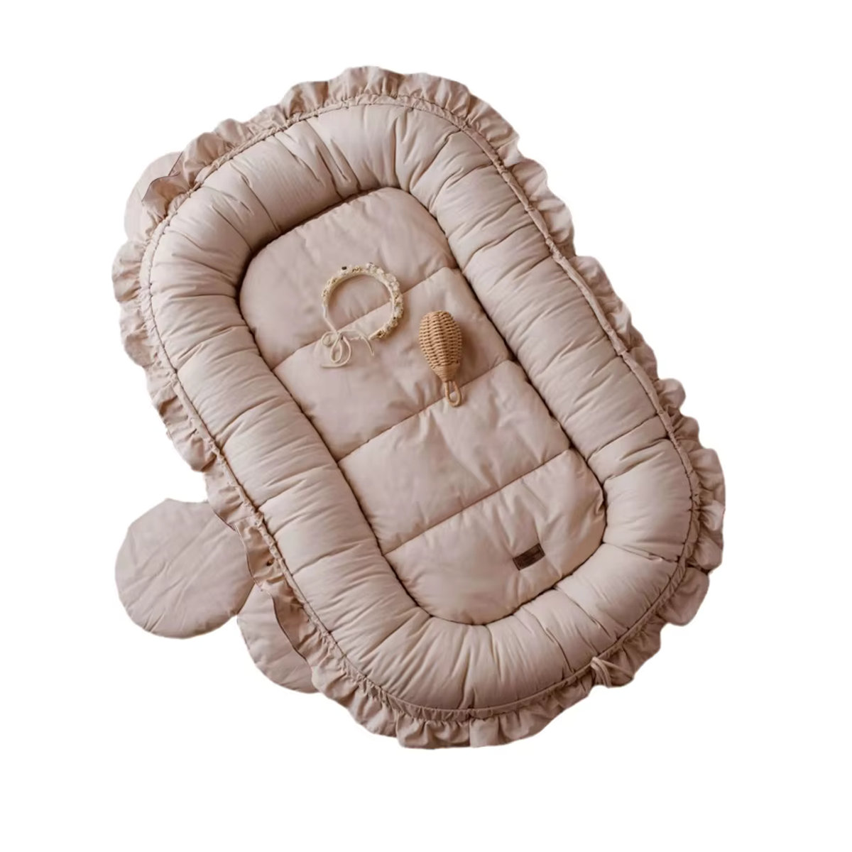 Multifunktionales Baby Nest Bett als Reisekrippe mit Matratze für Neugeborene und Kleinkinder in Beige - Bild 6
