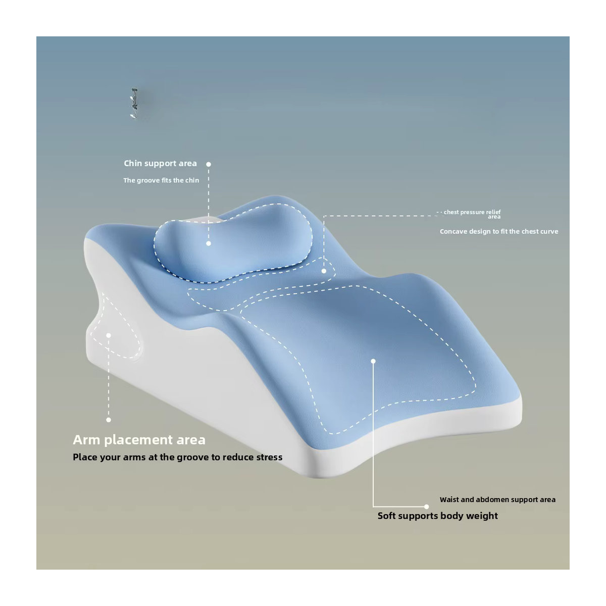 Multifunktionales Kühlbettkissen aus Polyester für Erwachsene, atmungsaktive Bodenmatte zum Lesen und Entspannen in Beige oder Blau - Bild 3