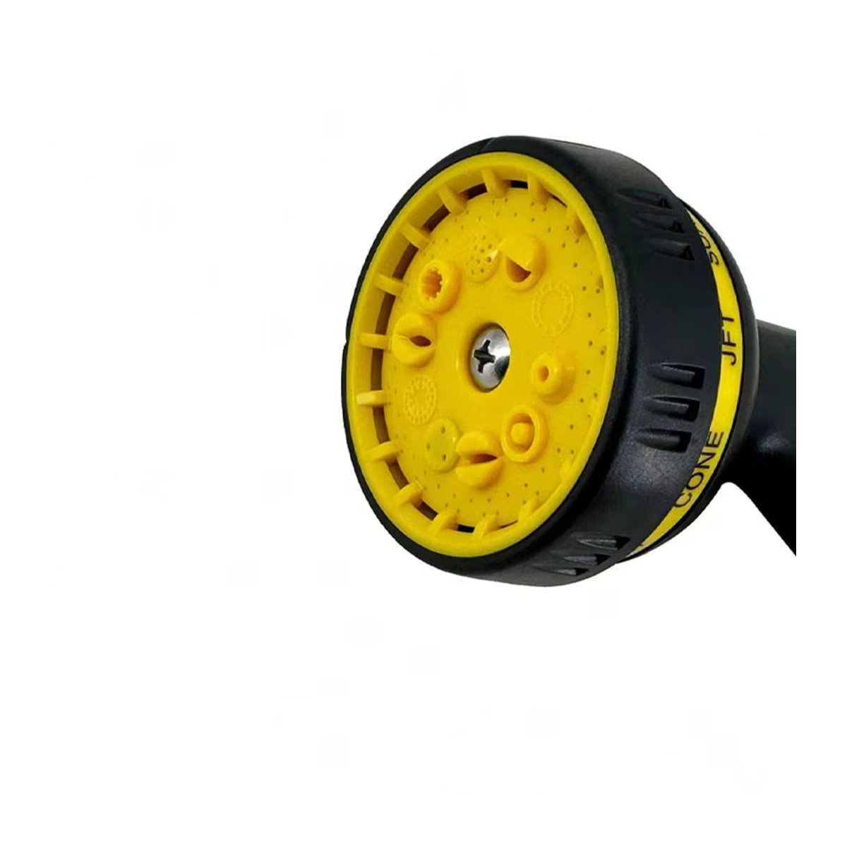 Multifunktionales Rasenspray mit 10 Sprühmodi und verstellbarem Schlauch in Schwarz-Gelb-Multicolor für Garten und Auto - Bild 5