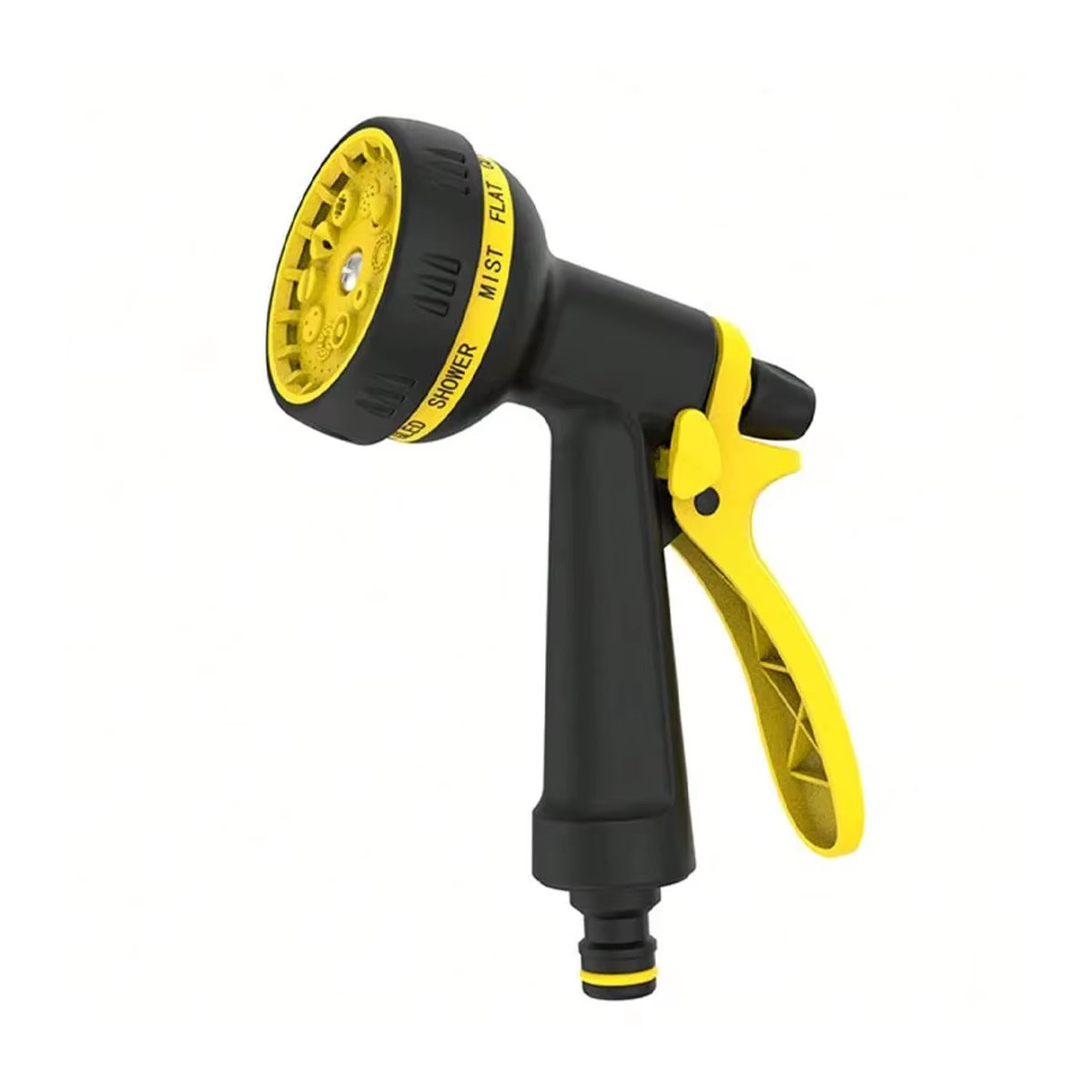 Multifunktionales Rasenspray mit 10 Sprühmodi und verstellbarem Schlauch in Schwarz-Gelb-Multicolor für Garten und Auto - Bild 7