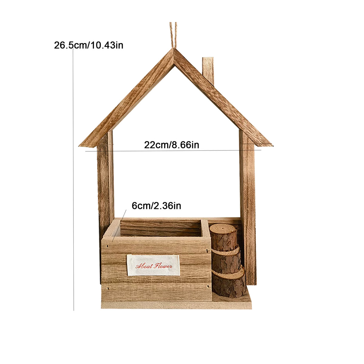Multifunktionales Vogelhaus aus Holz in Natur für den Garten oder Wald zum Aufhängen - Bild 4