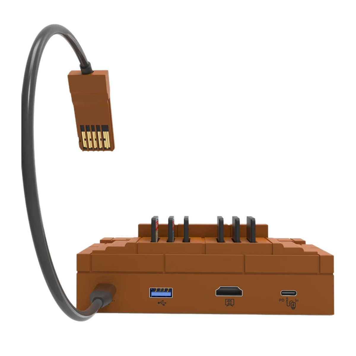 Multifunktions-Dockstation für Switch 2 mit HD 4K 60 Hz Ladeständer und Spielkartenaufbewahrung in Schwarz und Braun aus Kunststoff - Bild 5