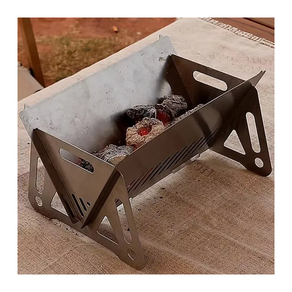 Multifunktions-Holzkohlegrill aus Edelstahl mit Mesh-Einsatz für Outdoor und Zuhause - Bild 5