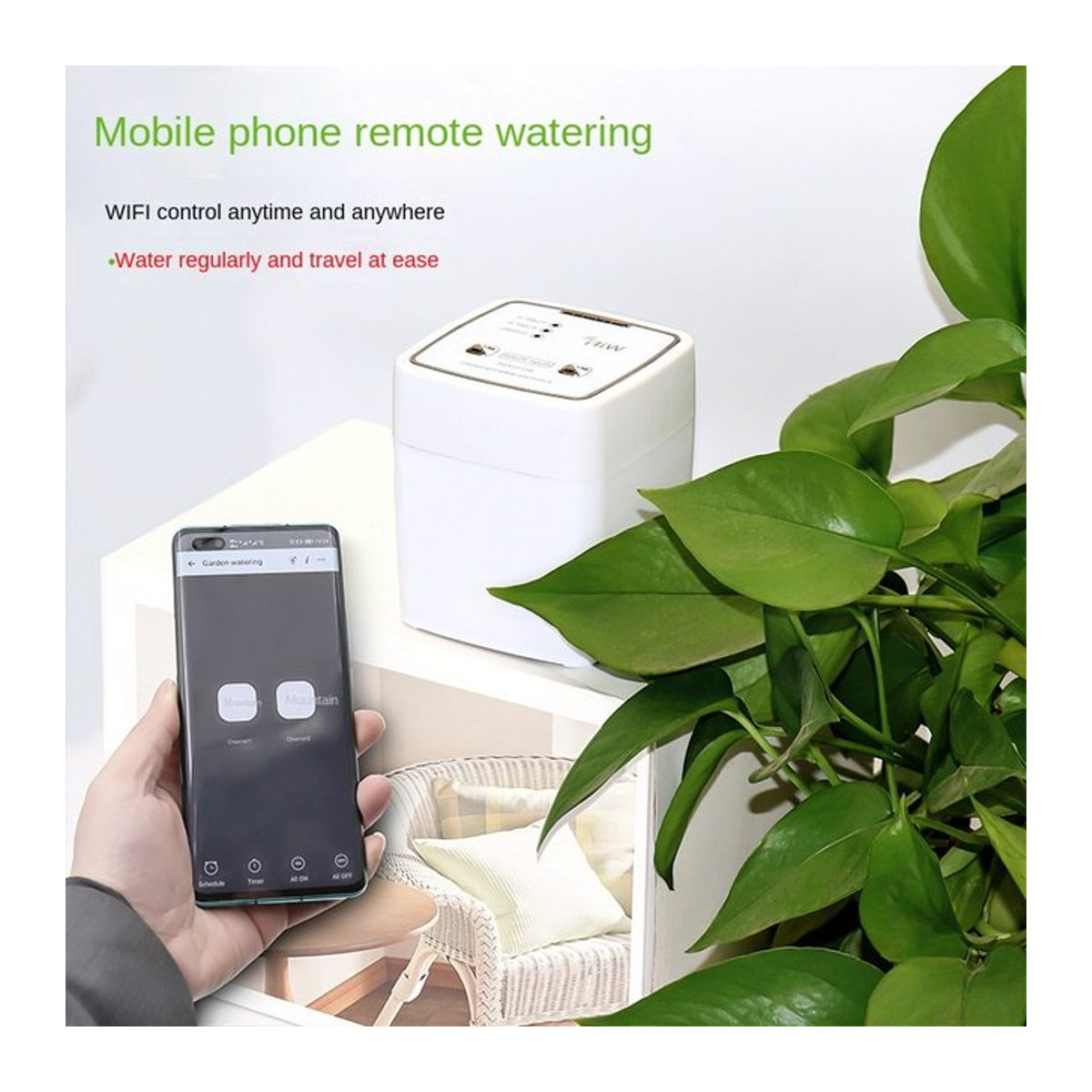 Mumubiz Tuya Smart Leben Doppel Pumpe Automatische Bewässerung Gerät für Garten mit Intelligenter Timing-Steuerung und Micro-Tropfbewässerung Kit in Weiß - Bild 1