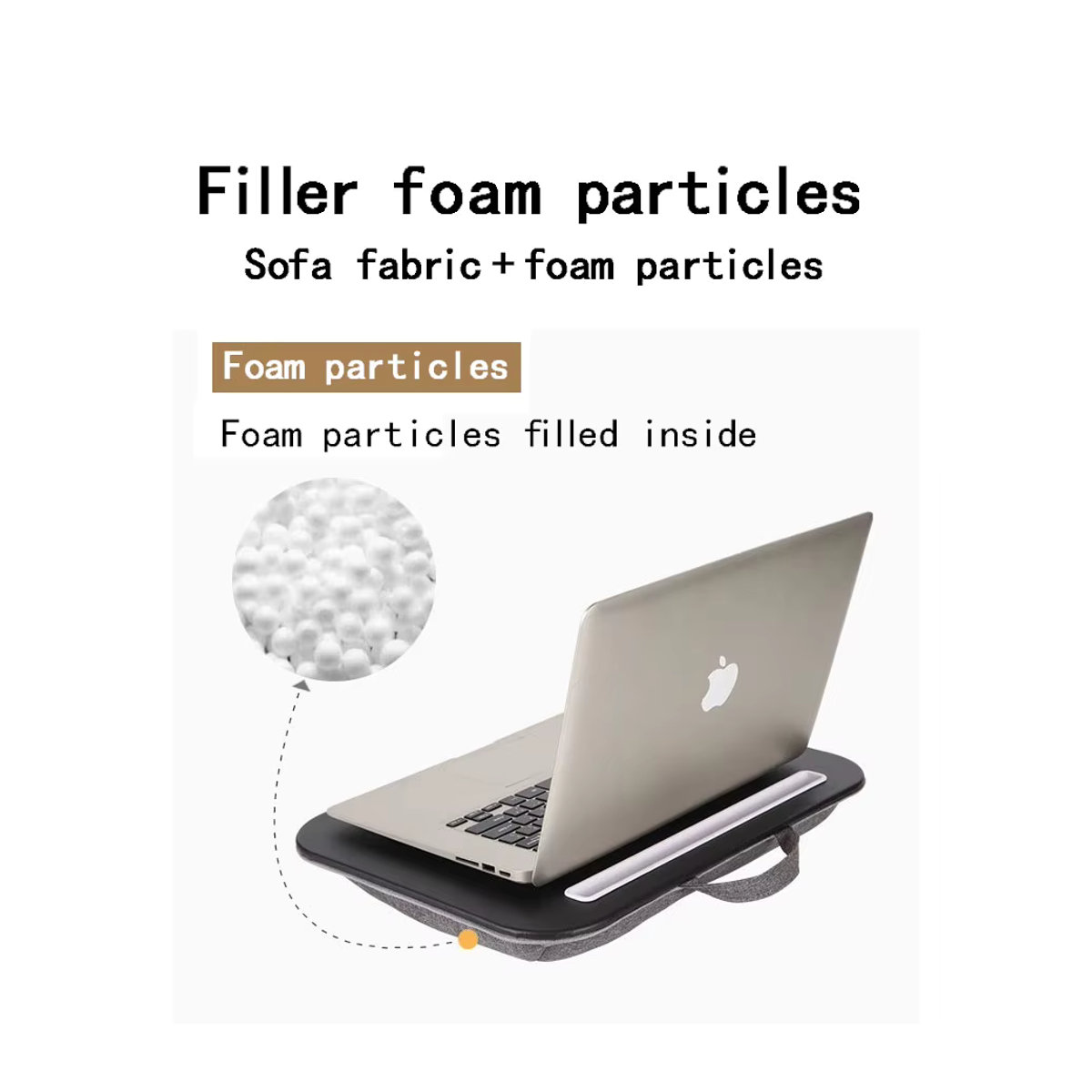 Mumucc Tragbarer Laptop-Schreibtisch mit Kissen in Schwarz und Orange - Bild 5