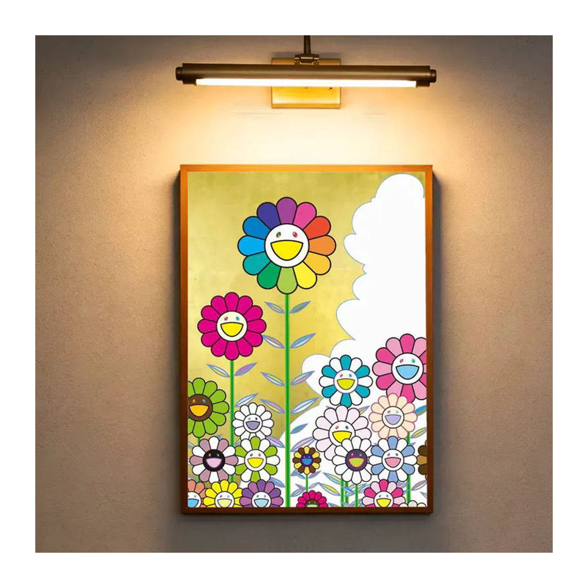 Murakami Takashi Kunst-Sonnenblume Wandaufkleber Mehrfarbig Modernes Floral Design als selbstklebender HD-Druck auf Papier für deine Heimdekoration - Bild 3