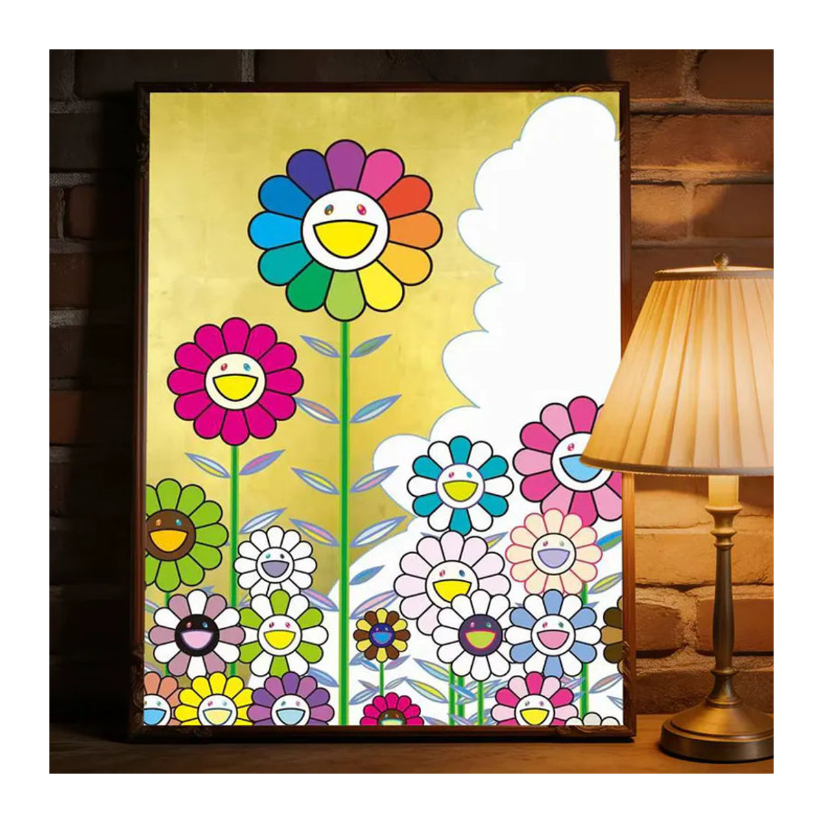 Murakami Takashi Kunst-Sonnenblume Wandaufkleber Mehrfarbig Modernes Floral Design als selbstklebender HD-Druck auf Papier für deine Heimdekoration - Bild 5