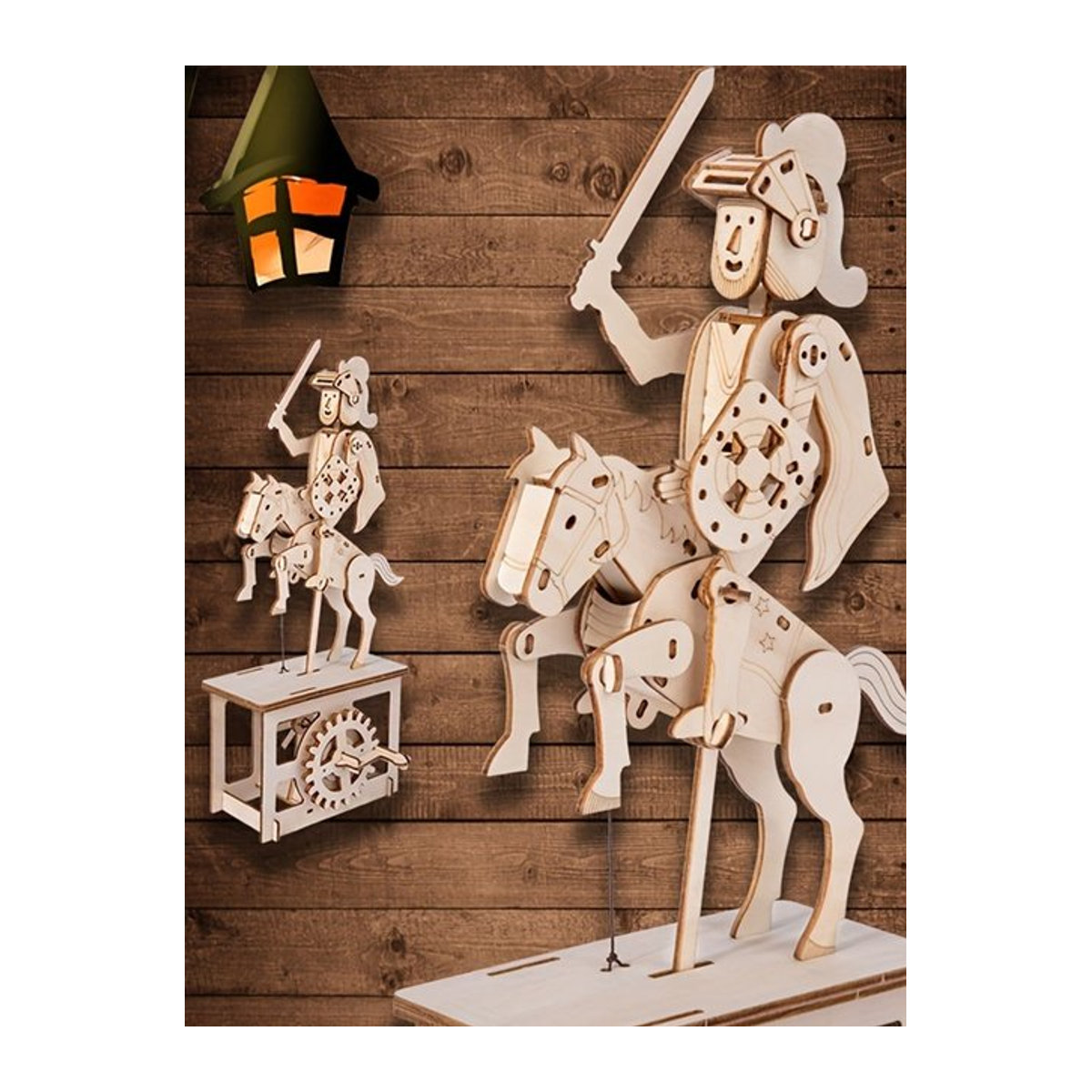 Music Park 3D-Holzpuzzle Ritter DIY Modellbausatz in Beige - Bild 1