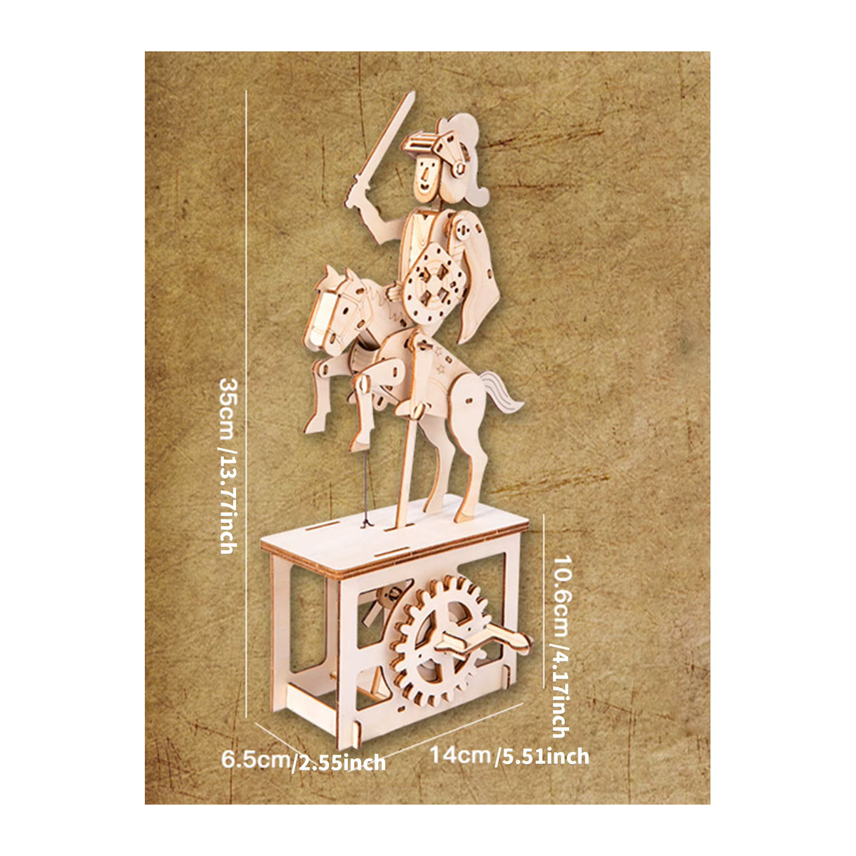 Music Park 3D-Holzpuzzle Ritter DIY Modellbausatz in Beige - Bild 2