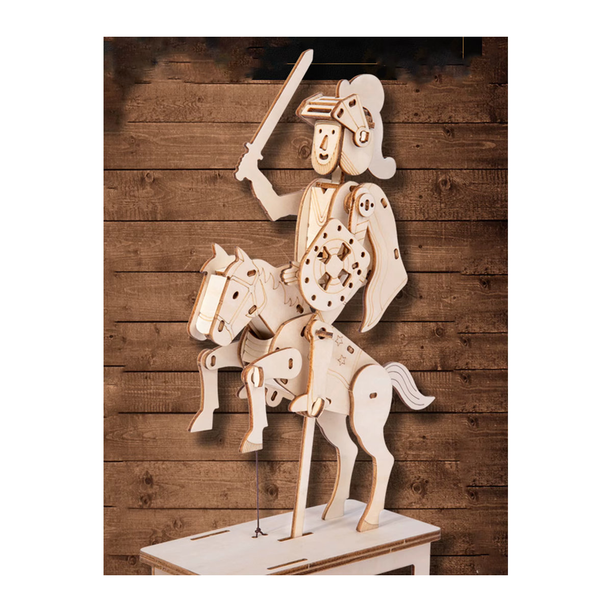 Music Park 3D-Holzpuzzle Ritter DIY Modellbausatz in Beige - Bild 4