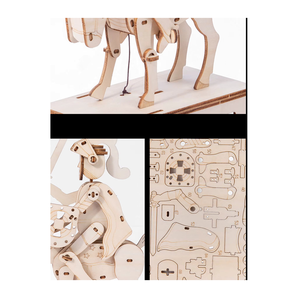 Music Park 3D-Holzpuzzle Ritter DIY Modellbausatz in Beige - Bild 5