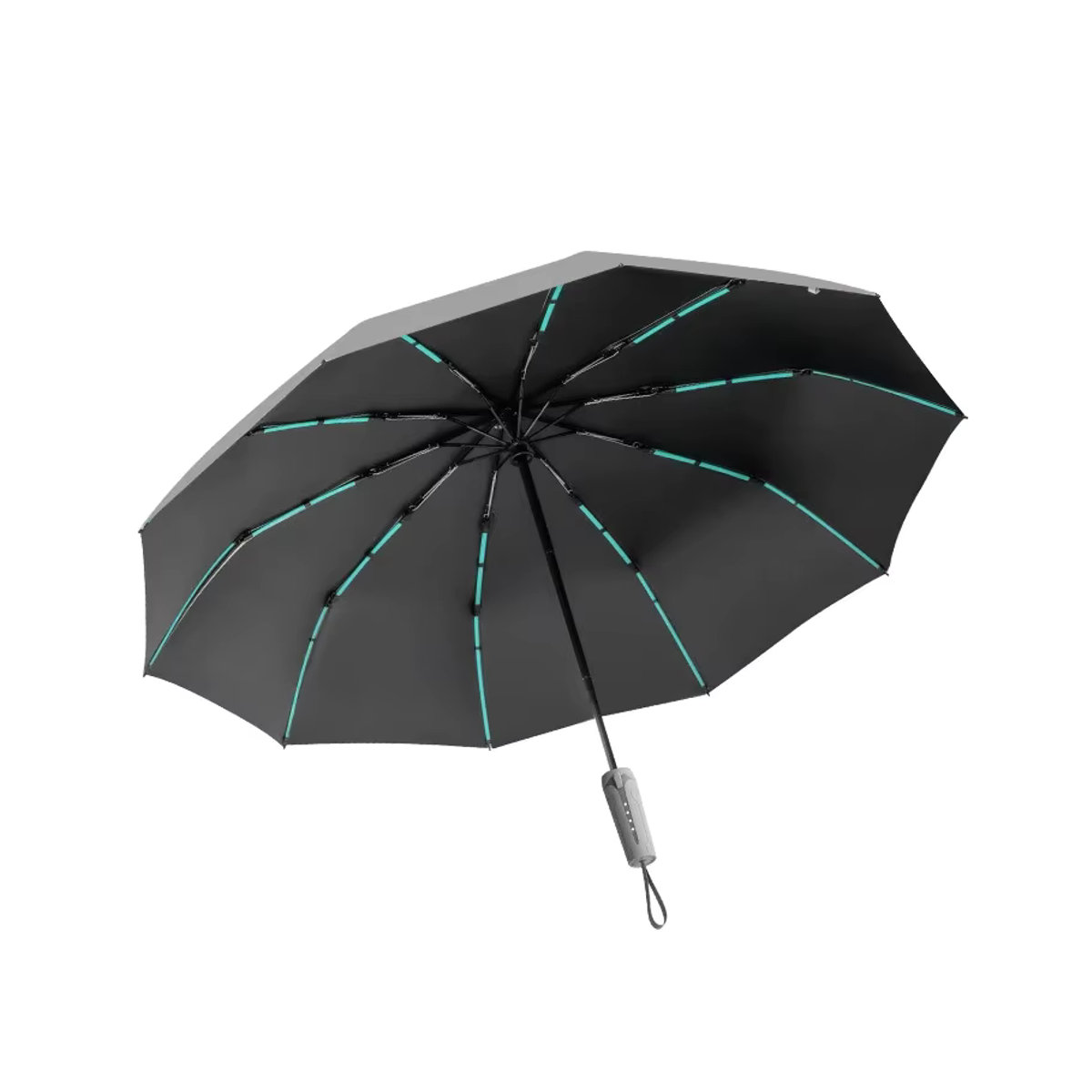 Mustarpicking Winddichter Sonnenschirm mit 60 Rippen und UPF 50+ UV-Schutz in Blau und Schwarz - Bild 5