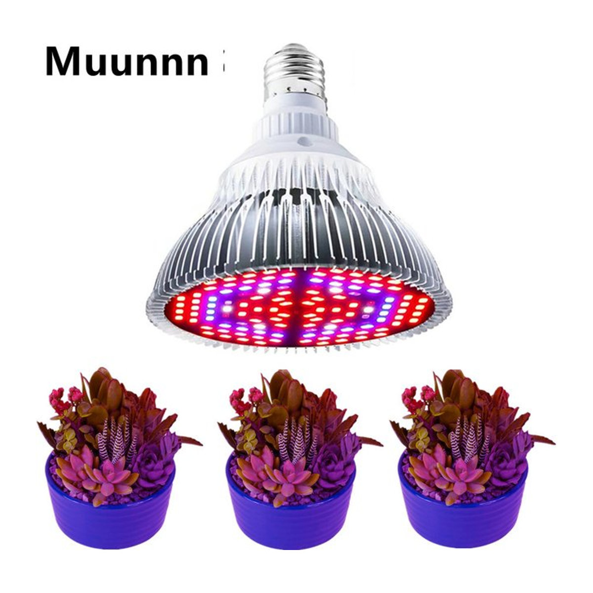 Muunnn LED Phyto Grow Light Vollspektrum Pflanzenlampe mit E27 Fassung für Gewächshaus und Hydroponik - Bild 1