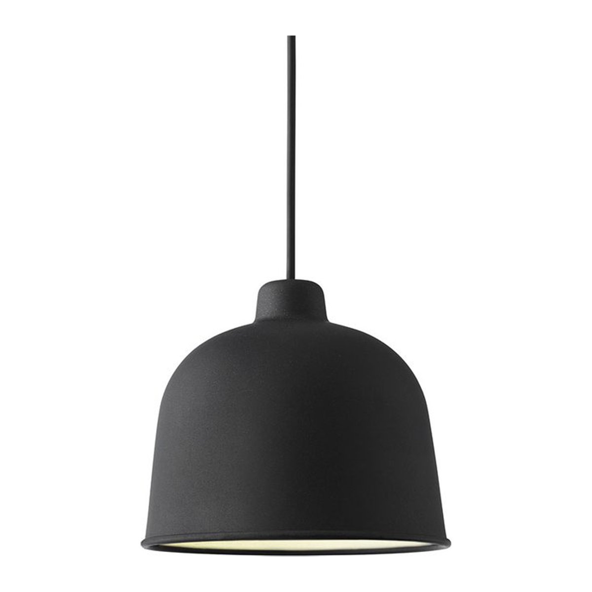 Muuto Grain LED-Pendelleuchte in Schwarz aus Kunststoff und Bambus mit warmweißem Licht - Bild 1