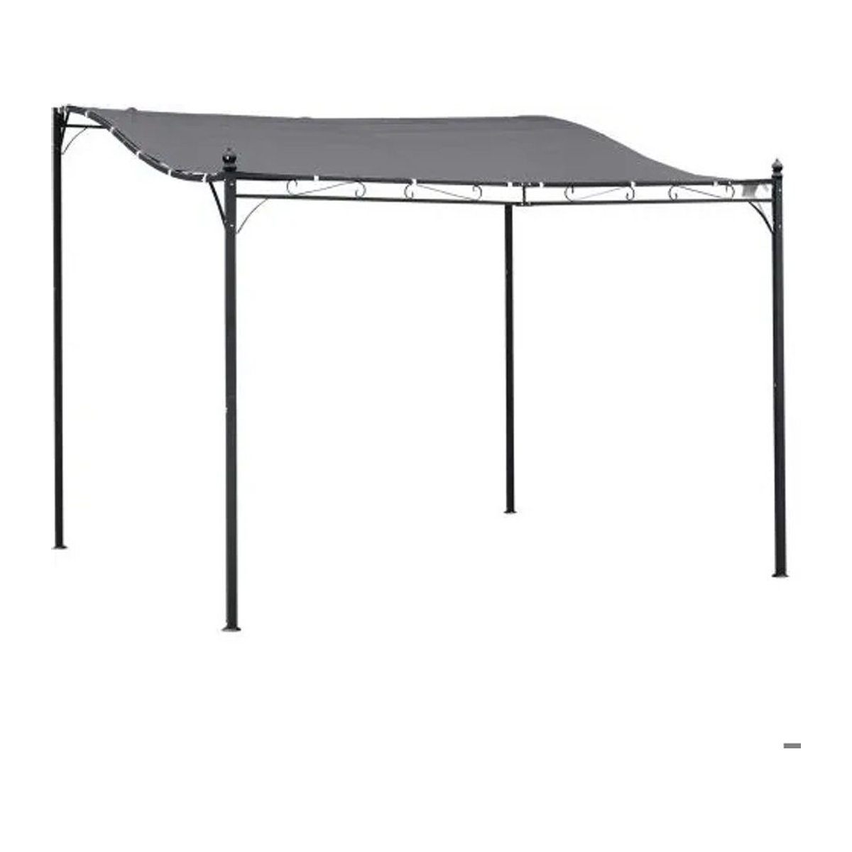 MUVOE Gartenpavillon Pergola in Grau Metall mit Sonnenschutz und Regenschutz B/T: 297 x 297 cm - Bild 1